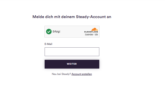 Anmeldung bei Steady